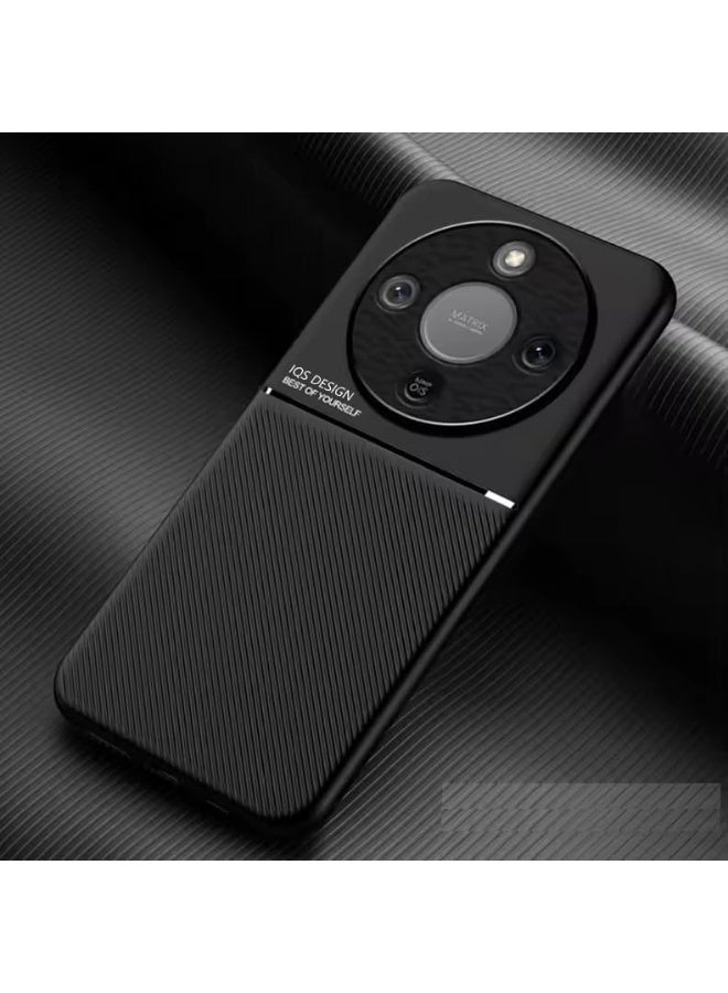 (honor x9d cover) جراب هونر اكس 9 دي شيلد ضد الصدمات وحماية كاملة بملمس جلدي فاخر واطار مرن مزود بحماية للكاميرا ضد الخدوش لهاتف اونر اكس 9 دي